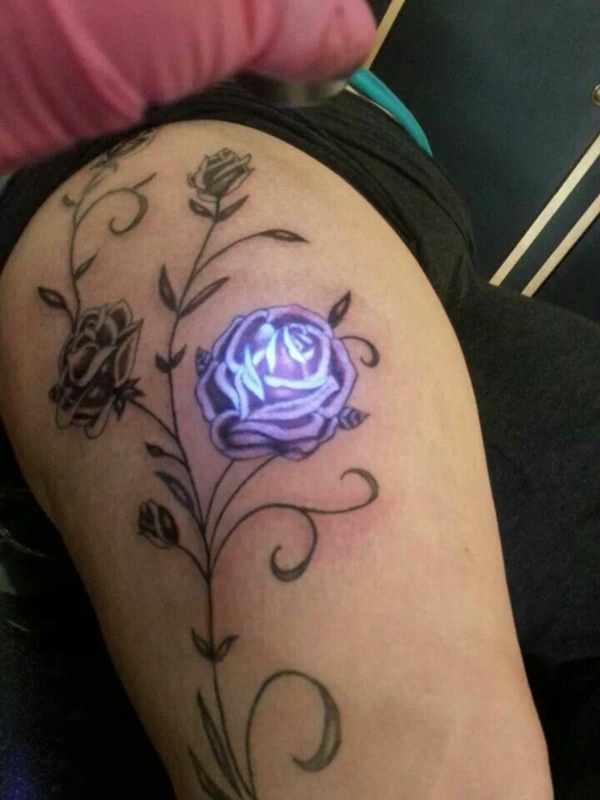 纹身uv纹身独特玫瑰