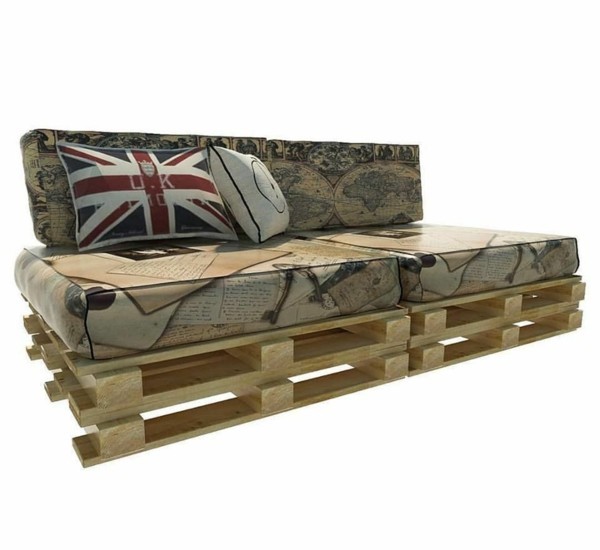 Cool palette sofa idé med vintage polstring Union Jack
