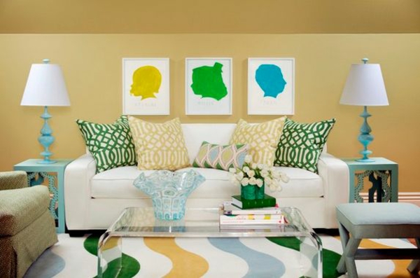 Akryl sofabord stue farvet gennemsigtigt