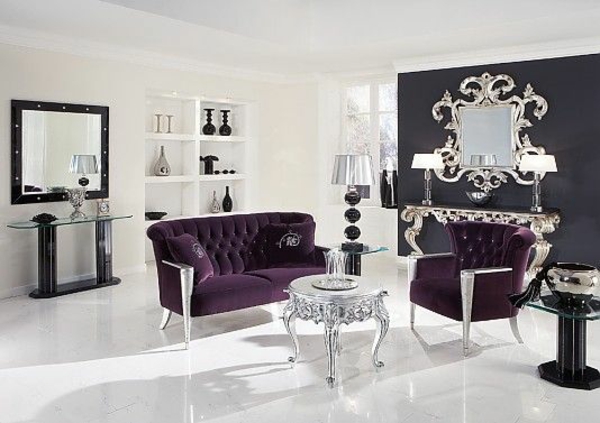 Sofabord sidebord i sølv klassisk
