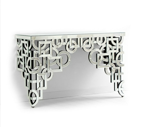 Sofabord tekstur mønster sidebord i sølv speil