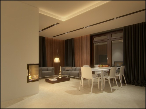 creamy-brown-colored-living room-dining room