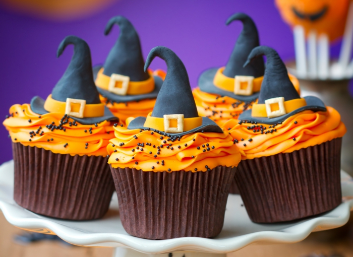 Cupcake декорация кифли портокал покриване Хелоуин идеи