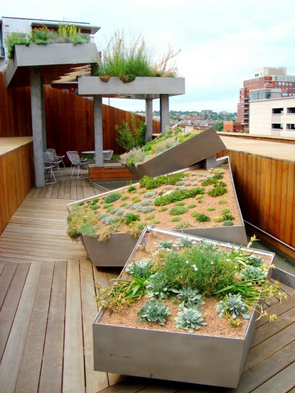 roof design shape balcony decorate balcony plants succulents flower box