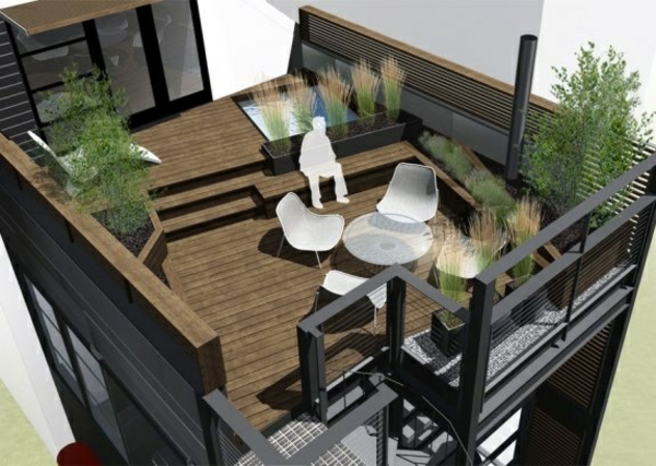 Roof terrace design with a room planner