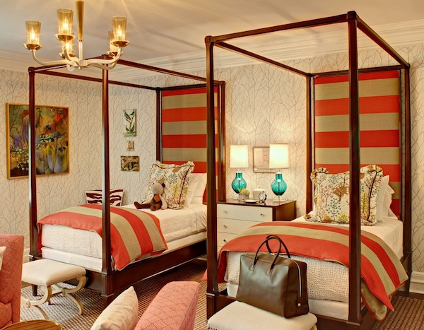 redesign yksityinen vierashuone sängyn raidat klassikko