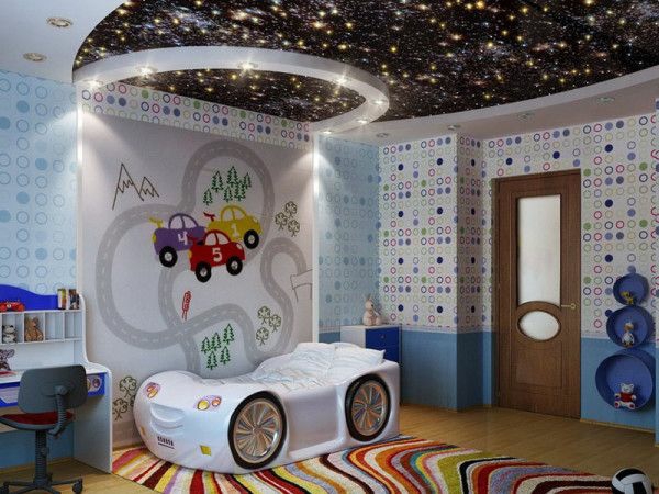 Таванно проектиране с опъване в леглото на детските килими