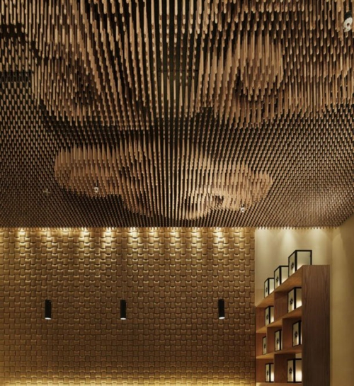 таван панел дизайн идея стена дизайн дърво