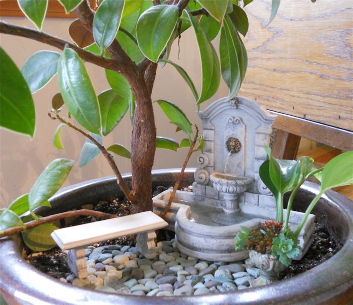 déco artisanat idées mini fontaine de jardin