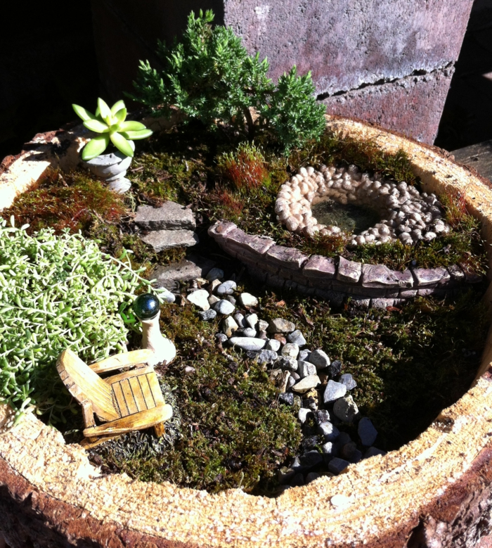 装饰工艺的想法迷你花园石材植物花园家具