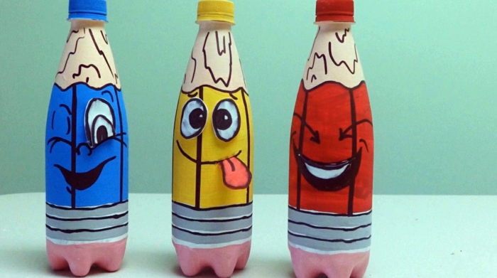 Decorating ideas make bottles funny faces