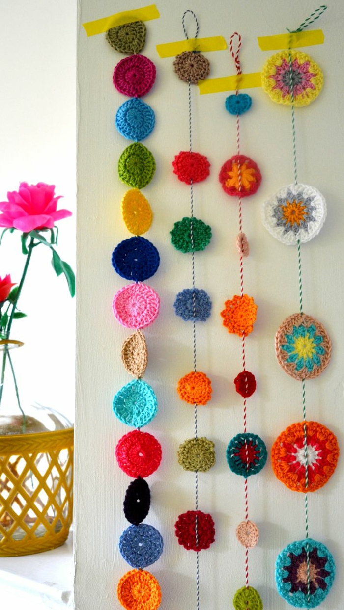 make your own ideas yourself garland colored crochet