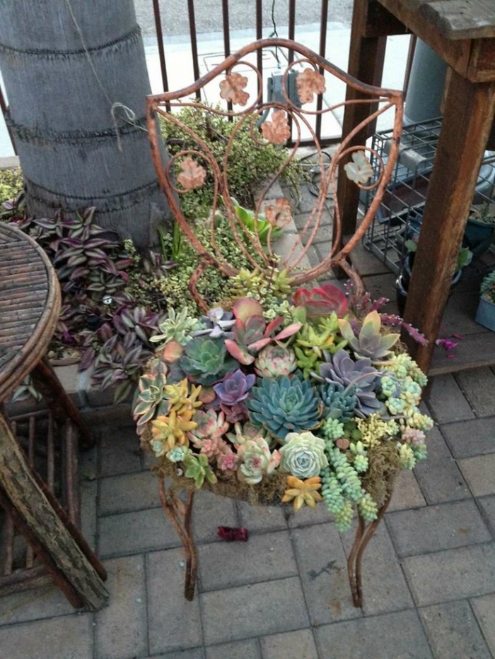 ιδέες διακόσμησης σπιτικές ιδέες κηπουρικής παγωμένες παλιές καρέκλες