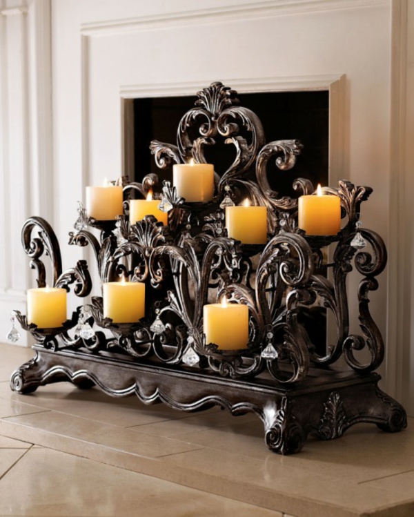 velas de chimenea decorativas candelabro de metal