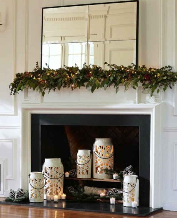 deco fireplace christmas decoration linternas velas