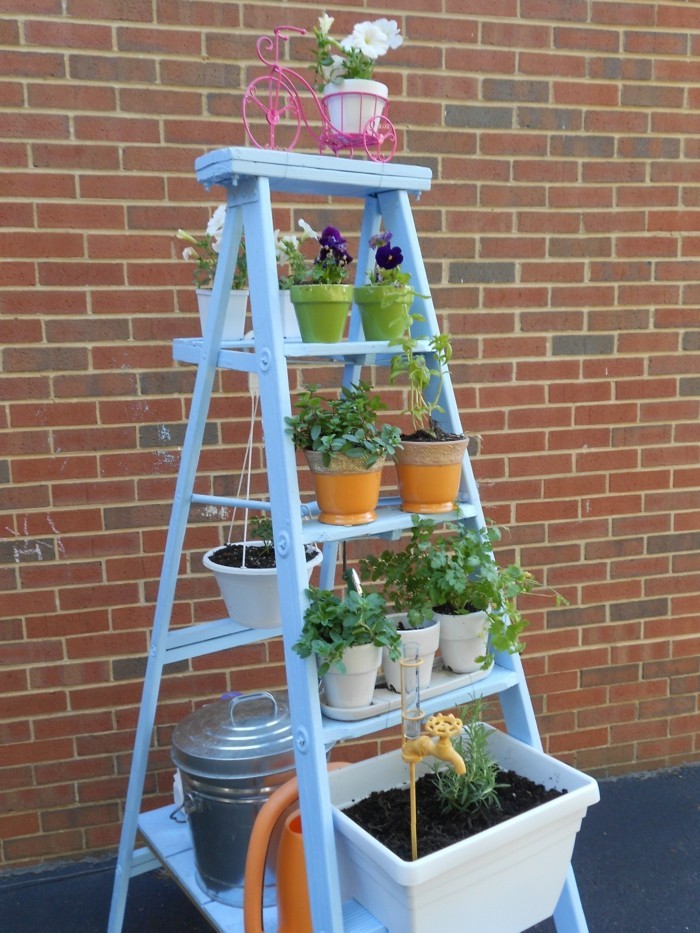 Deco maak je eigen laddertransformatie in plantentrap