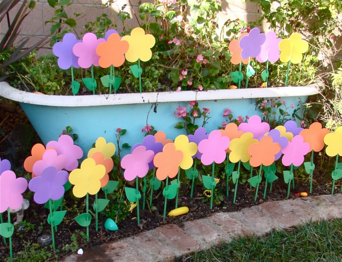 装饰的想法春天的花园装饰彩色的花朵