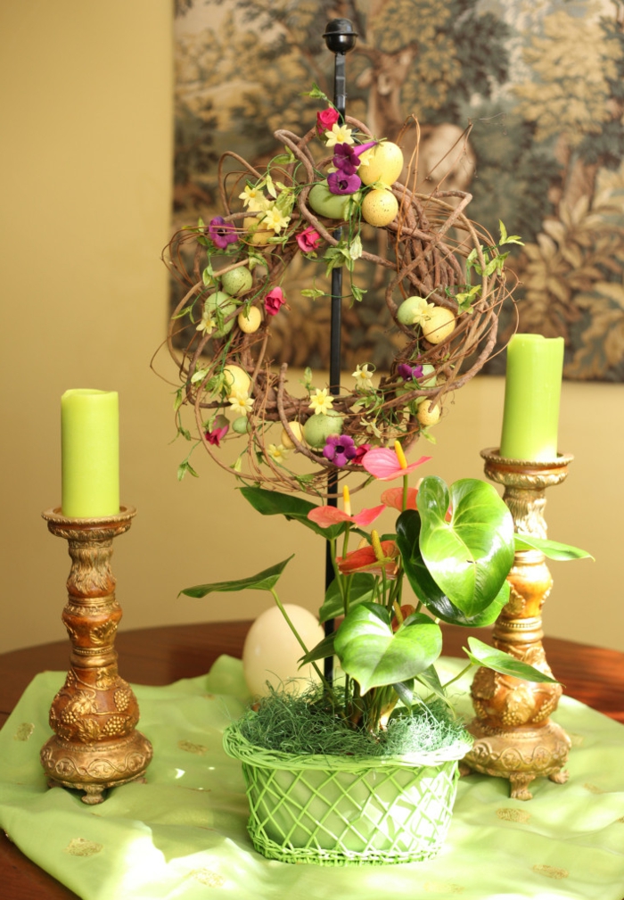装饰的想法春天复活节装饰蜡烛复活节花圈表装饰的想法