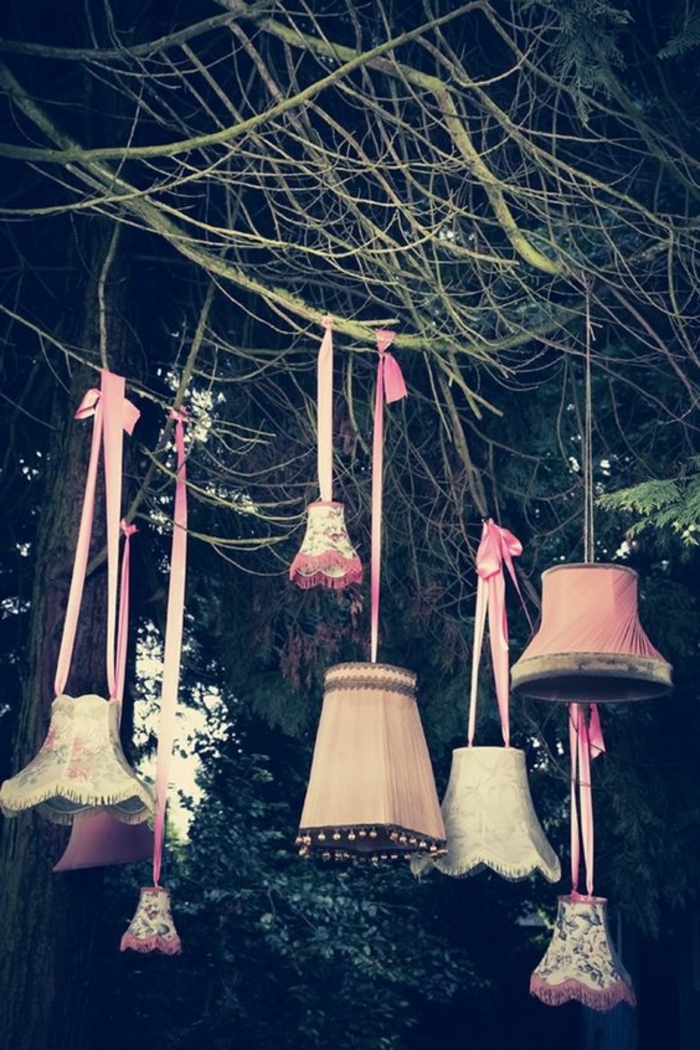 deco ideeën tuinfeest creatieve tuinideeën lampenkappen