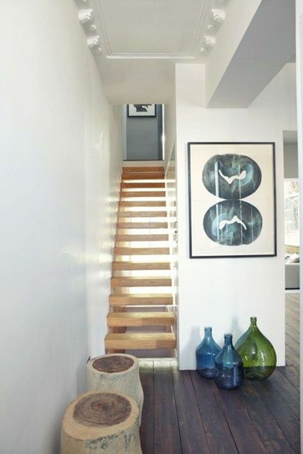 Idées déco dans le couloir des escaliers flottants abstraction