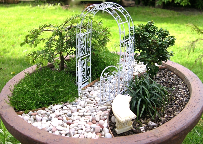 ιδέες διακόσμησης δημιουργικές τέχνες ιδέες μίνι κήπο πέργκολα