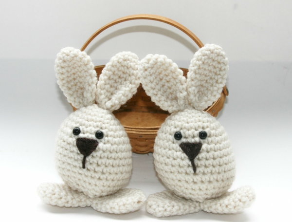 Idei de decor Easter Easter bunny crochet Easter eggs basket
