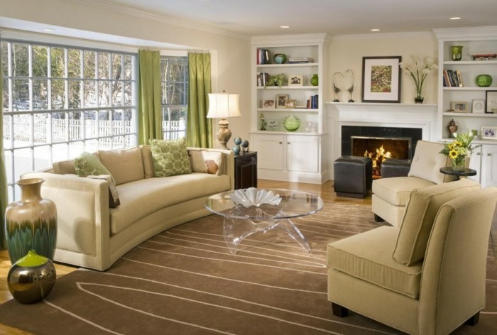 koristelu olohuone seinäompelekaali koristella läpinäkyvä sohvapöytä lattia maljakoita