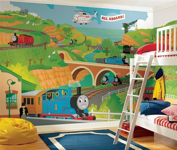 dekorative tog i børnehave væg deco ideer