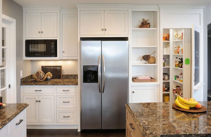 design køleskab imaginære sølv køkken tæller