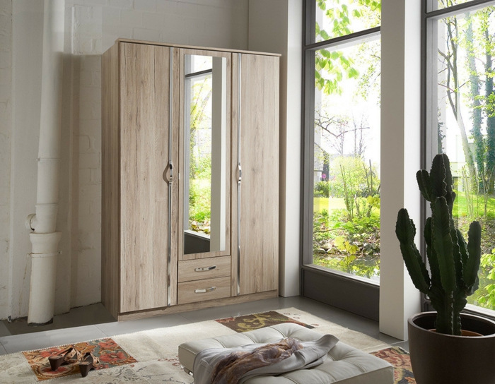 تصميم خزانة الملابس الخشبية الأفكار غرفة نوم الأثاث مرآة