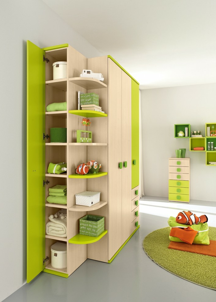 design garderobe barnas rom sette opp ideer fargede møbler