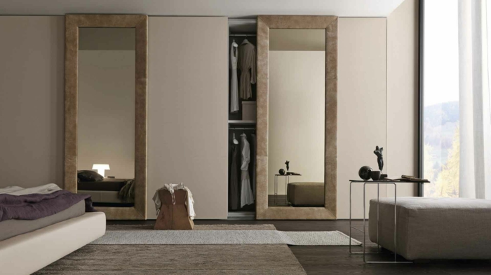 Σχεδιασμός ντουλάπα καθρέφτη ζουν ιδέες κρεβατοκάμαρα πλευρά τραπέζι πίνακα