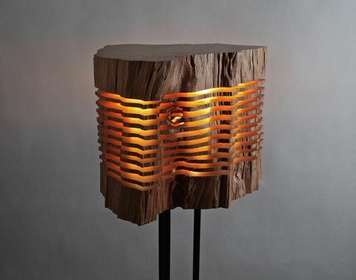дизайнерски лампи дърва за огрев дървена лампа