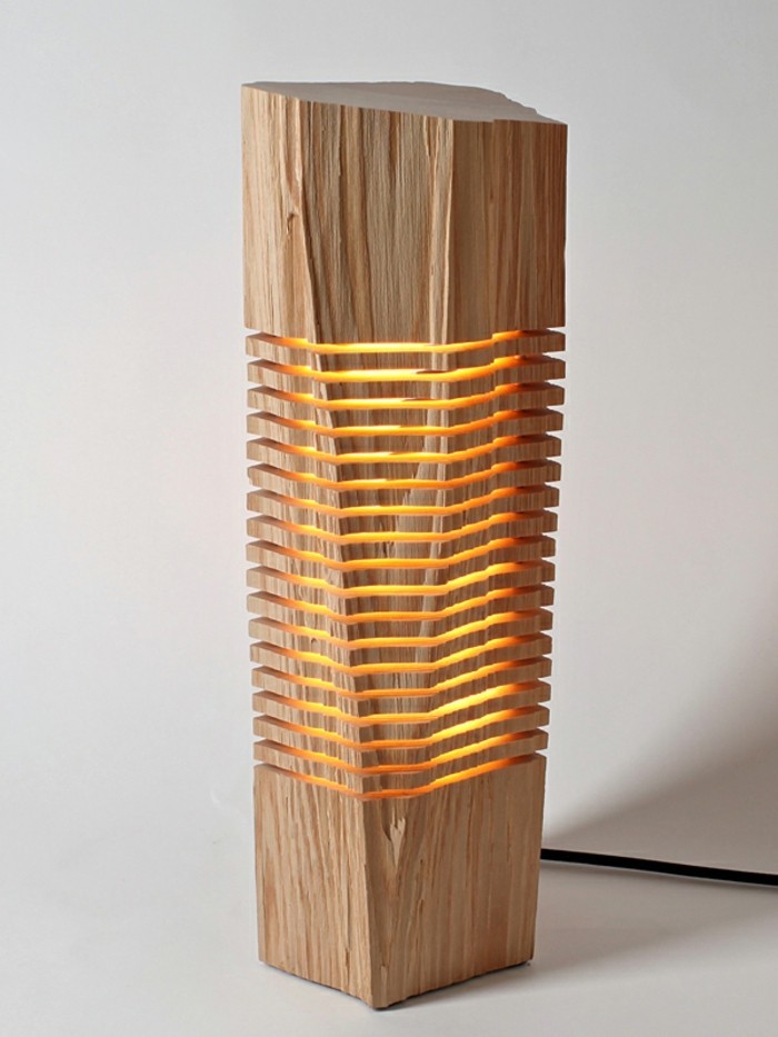 מנורות מעוצבות עצי הסקה עץ טבעי holzklotz אור מודרני