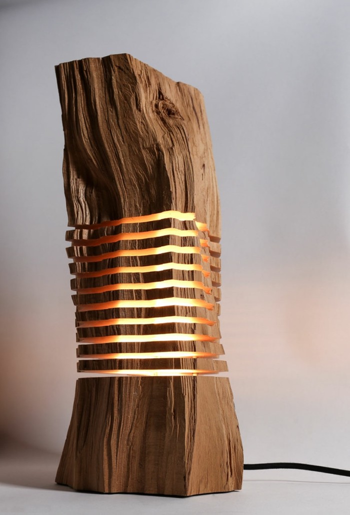 מנורות מעוצבות אור עיצוב עץ טבעי עצי הסקה