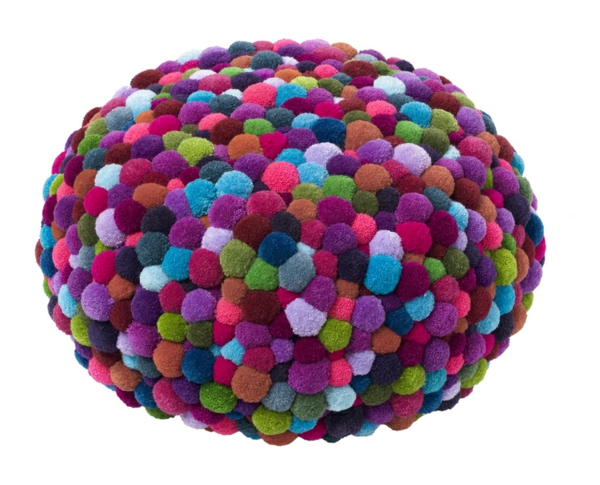 дизайнер меки седалки възглавници цветни pompom MYK pouf