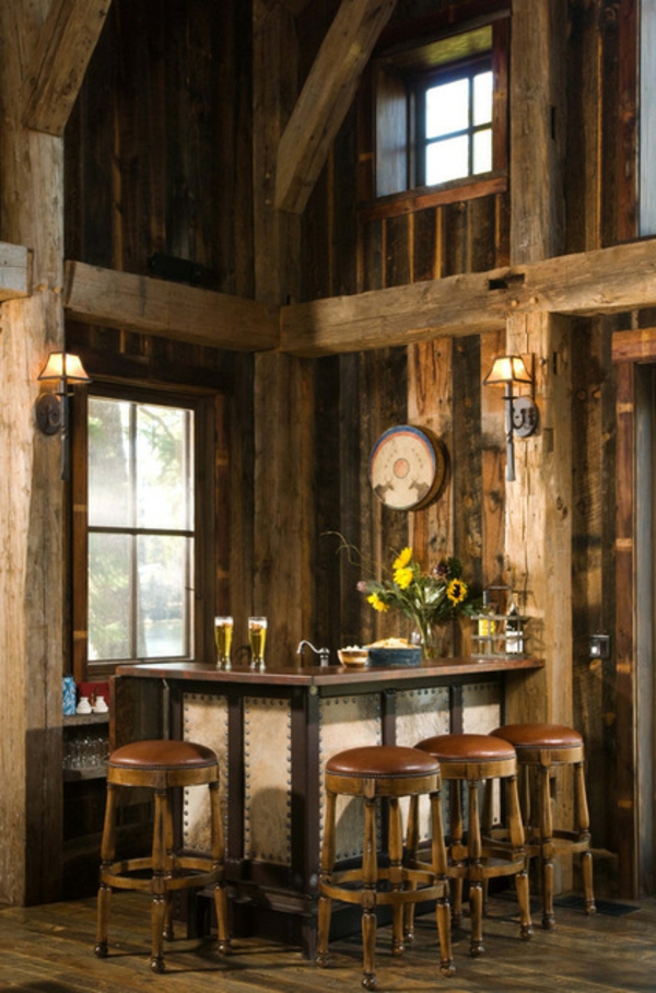 the bar home rustic ambience with sunflowers