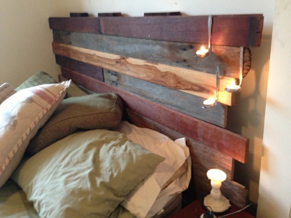 Декоративен табла за легло, изработена от дървена декорация от дървена лъжица