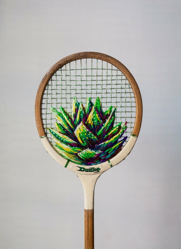 diy deko使用网球拍缝制丹妮尔克拉夫