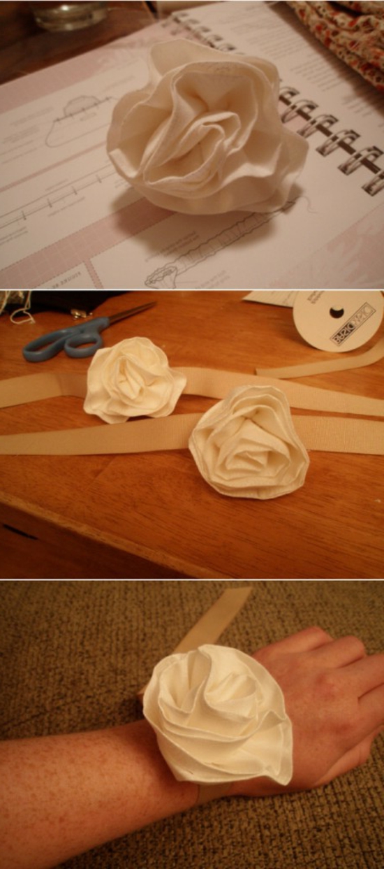 DIY модна гривна с тъкани роза
