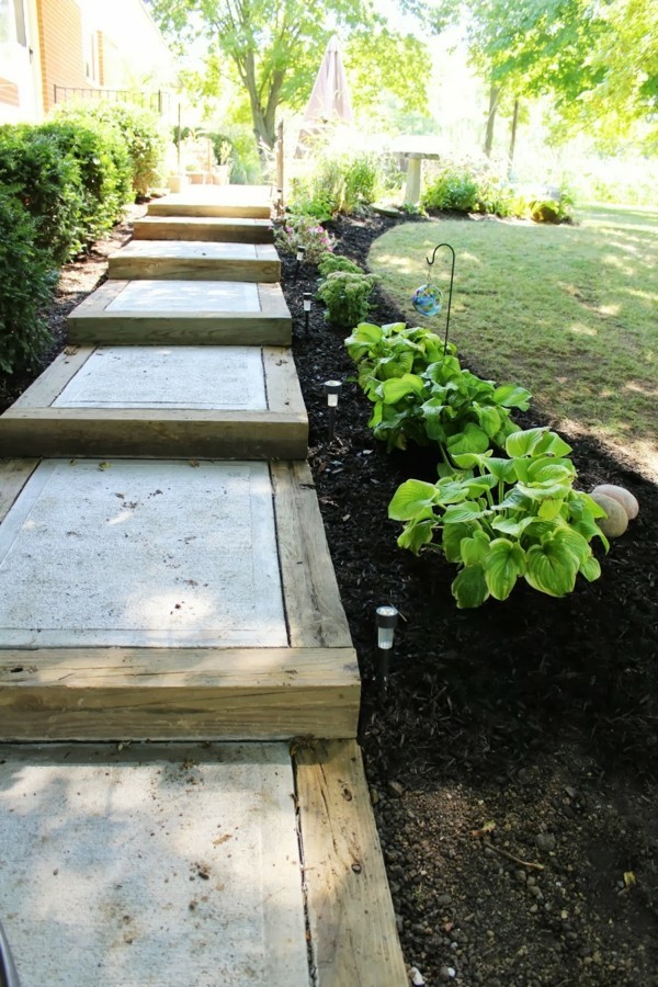 DIY-tuintrappen en tuinpaden