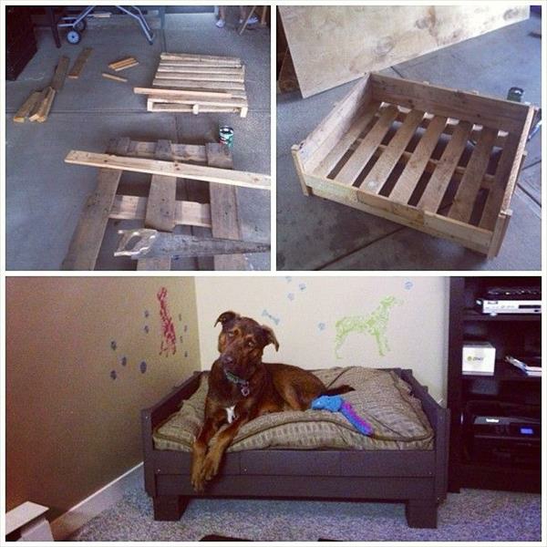 дървени легла за кучета, изработени от европалети фактически