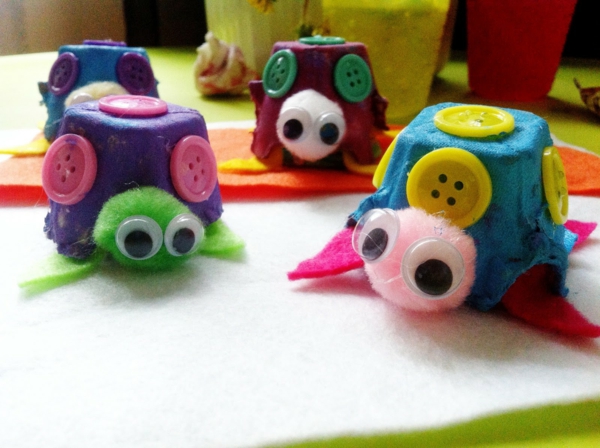 DIY κουτιά ιδέες των αυγών χρωματισμένα σχέδια χειροτεχνία διακοσμούν