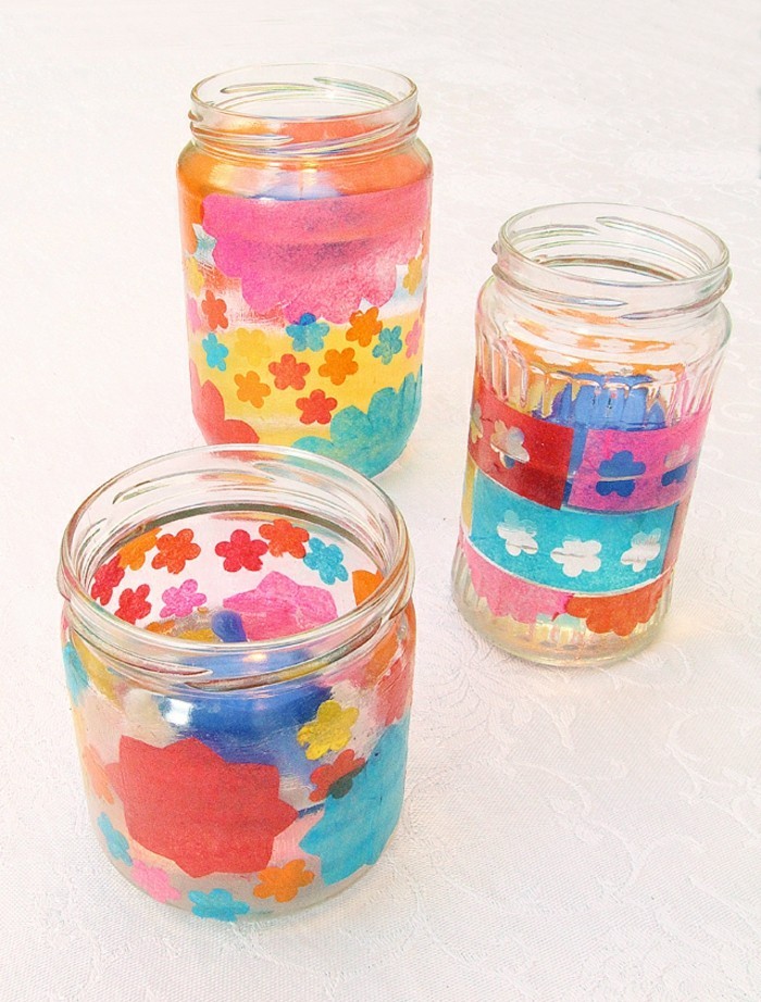 DIY ιδέες βάζα ζωγραφική άνθη χρωματισμένα