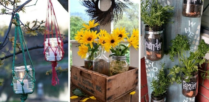 DIY ιδέες μαστοριά βάζα ιδέες κήπων λουλούδια κεριά