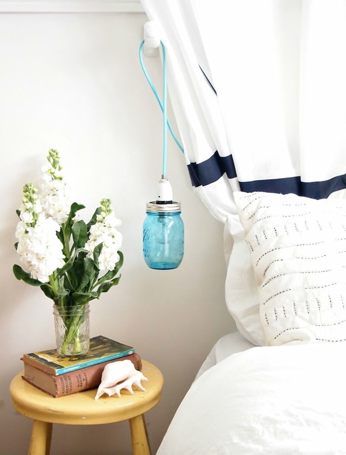 DIY ιδέες μαστοριά βάζα κρέμονται λάμπα σπίτι διακόσμηση υπνοδωμάτιο