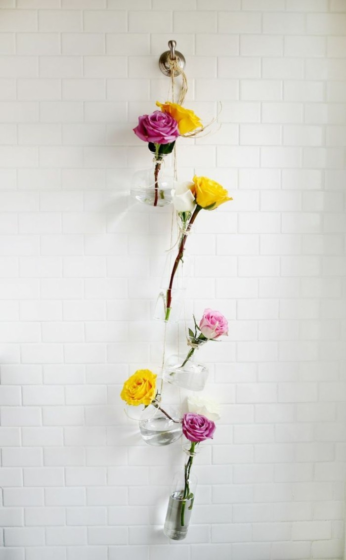 DIY ιδέες μαστοριά βάζα τοίχο διακόσμηση λουλούδια