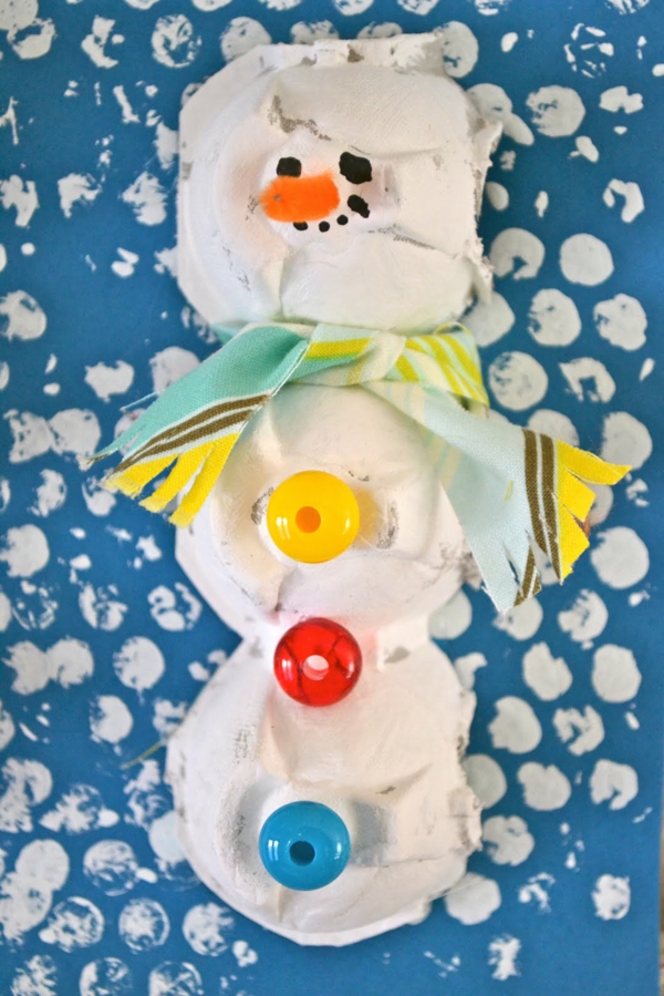 diy ideer snowman tinker egg boks