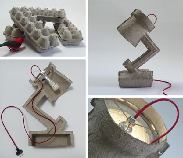 DIY ιδέες επιτραπέζιες λάμπες σχεδιασμό πρωτότυπο αυγό κουτί