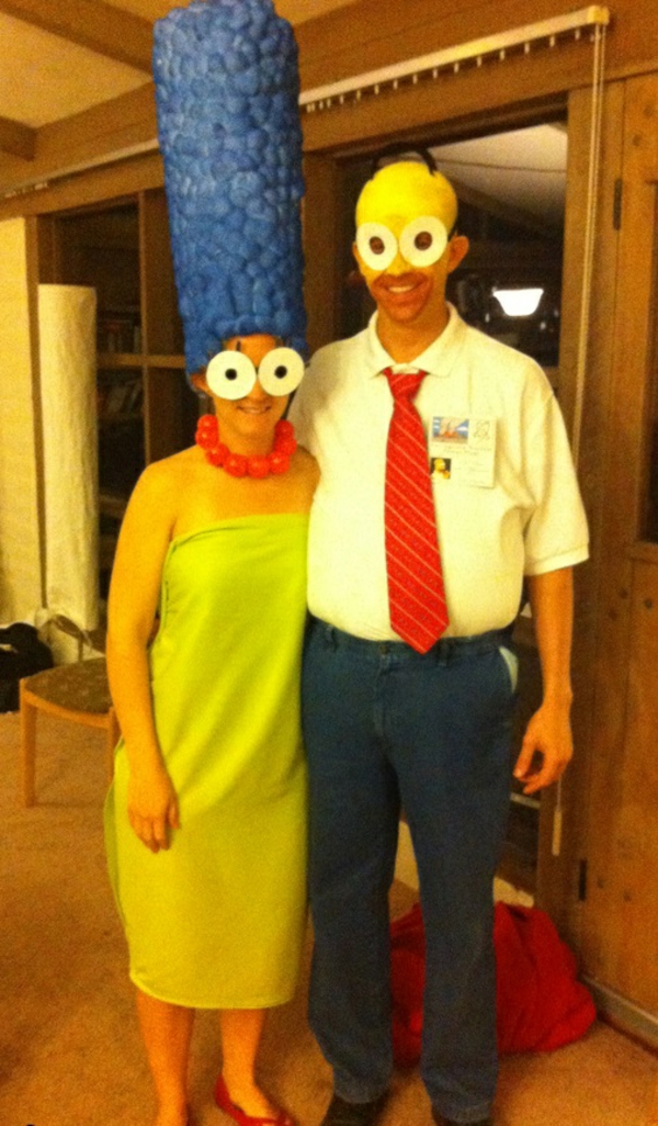 DIY tøj karneval kostumer Marge og Homer
